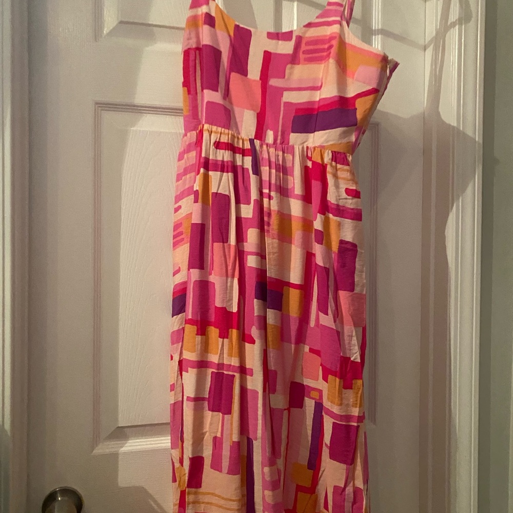 Colorful Geometric Pinkblush Maternity Dress L